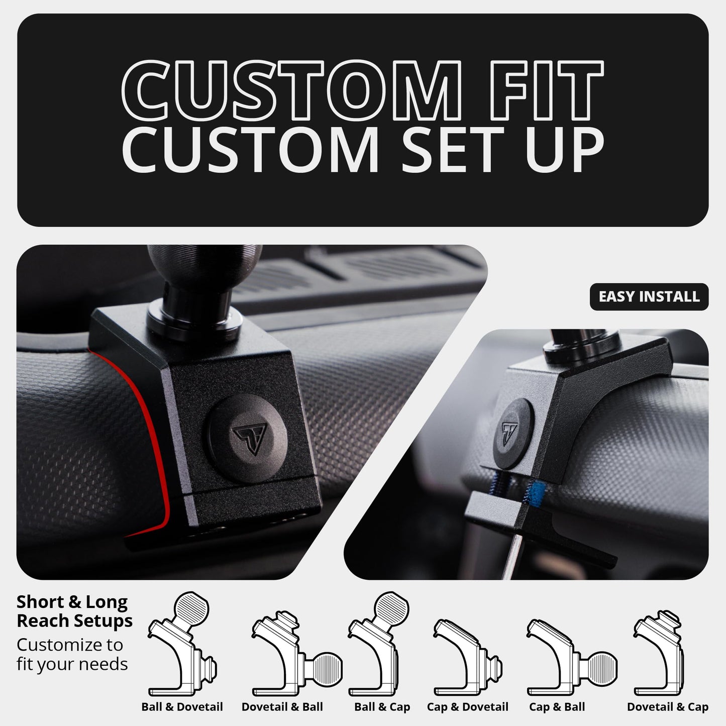 Tackform Link Phone Mount with Top Dash Clip - Compatible with 2021-2025 Ford Bronco | Aluminum | Zero Slip, Anti-Scratch | Universal Magnetic Phone