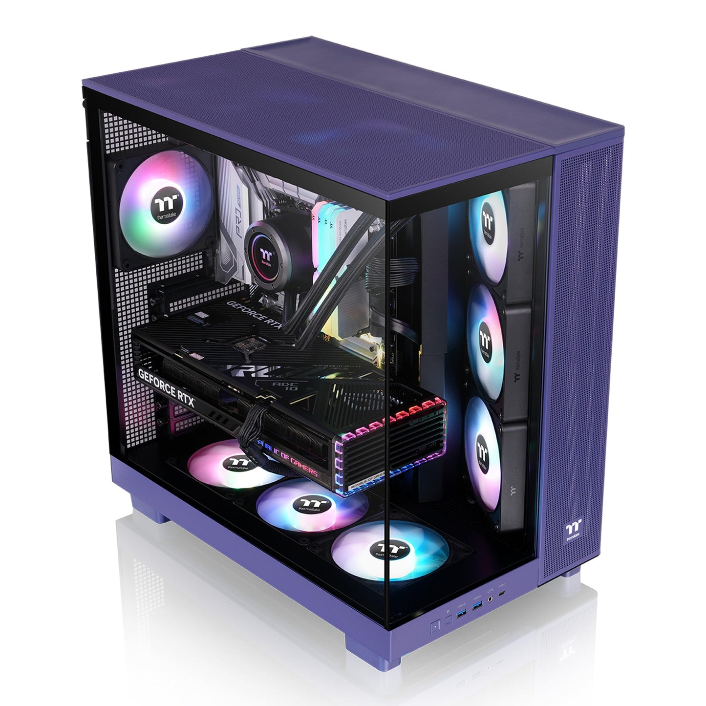 Thermaltake View 380 XL TG ARGB; 4x120mm ARGB Lite Fans Included; 360mm Radiator Support; 420mm GPU Clearance; Hidden Connector Support; Dual Chamber;