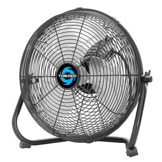 Tornado 12 Inch High Velocity Industrial Floor Fan, 3-Speed Heavy-Duty Metal Fan, 120° Tilting Head, 6.0 FT Power Cord for Workshop, Warehouse
