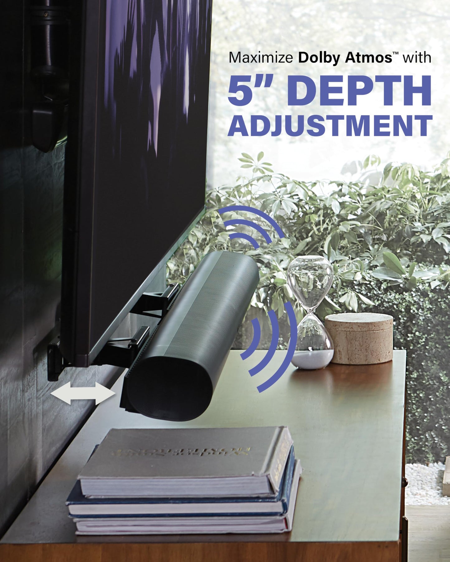 SANUS Soundbar TV Mount for Sonos Arc & Sonos Arc Ultra Soundbar - Depth Adjustable for Dolby Atmos - Universal Mount for TVs 50” to 90”