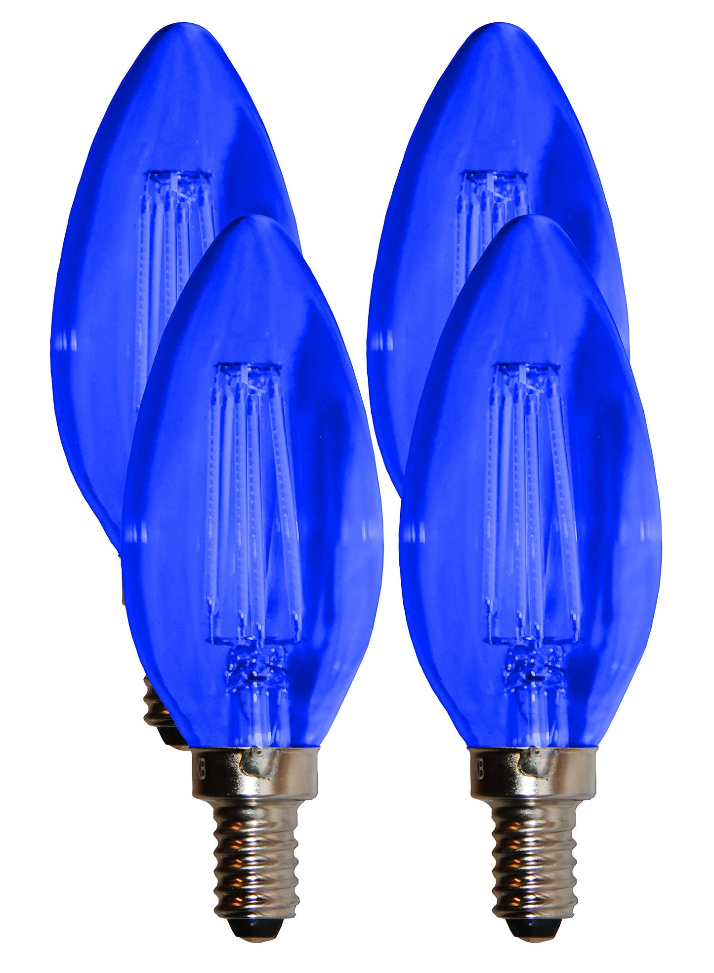 SLEEKLIGHTING 5 Watt E12 LED Filament Candelabra Blue Light Bulb, (60W Incandescent Replacement) Chandelier Torpedo Tip, Clear Glass Cover E12 Base 4