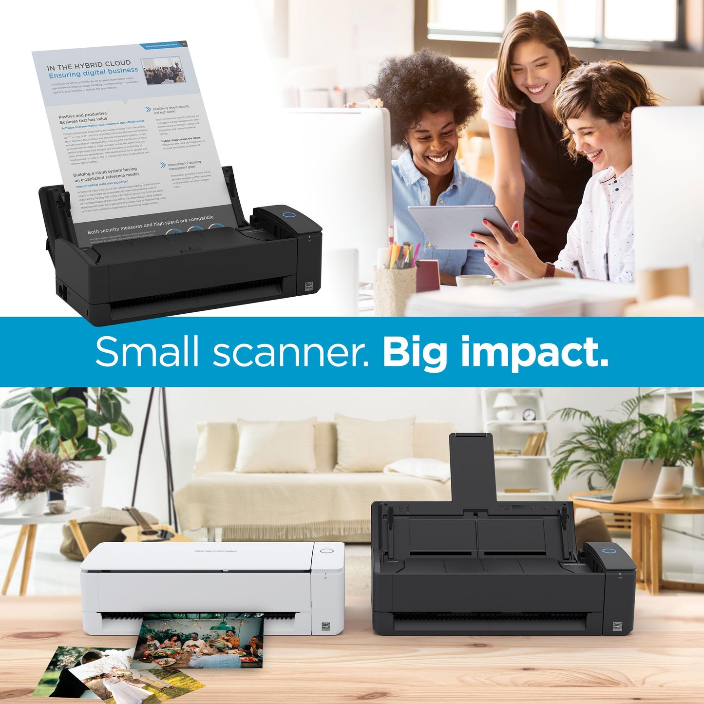 ScanSnap iX1300 Compact Wireless or USB Double-Sided Color Document, Photo & Receipt Scanner with Auto Document Feeder and Manual Feeder for Mac or
