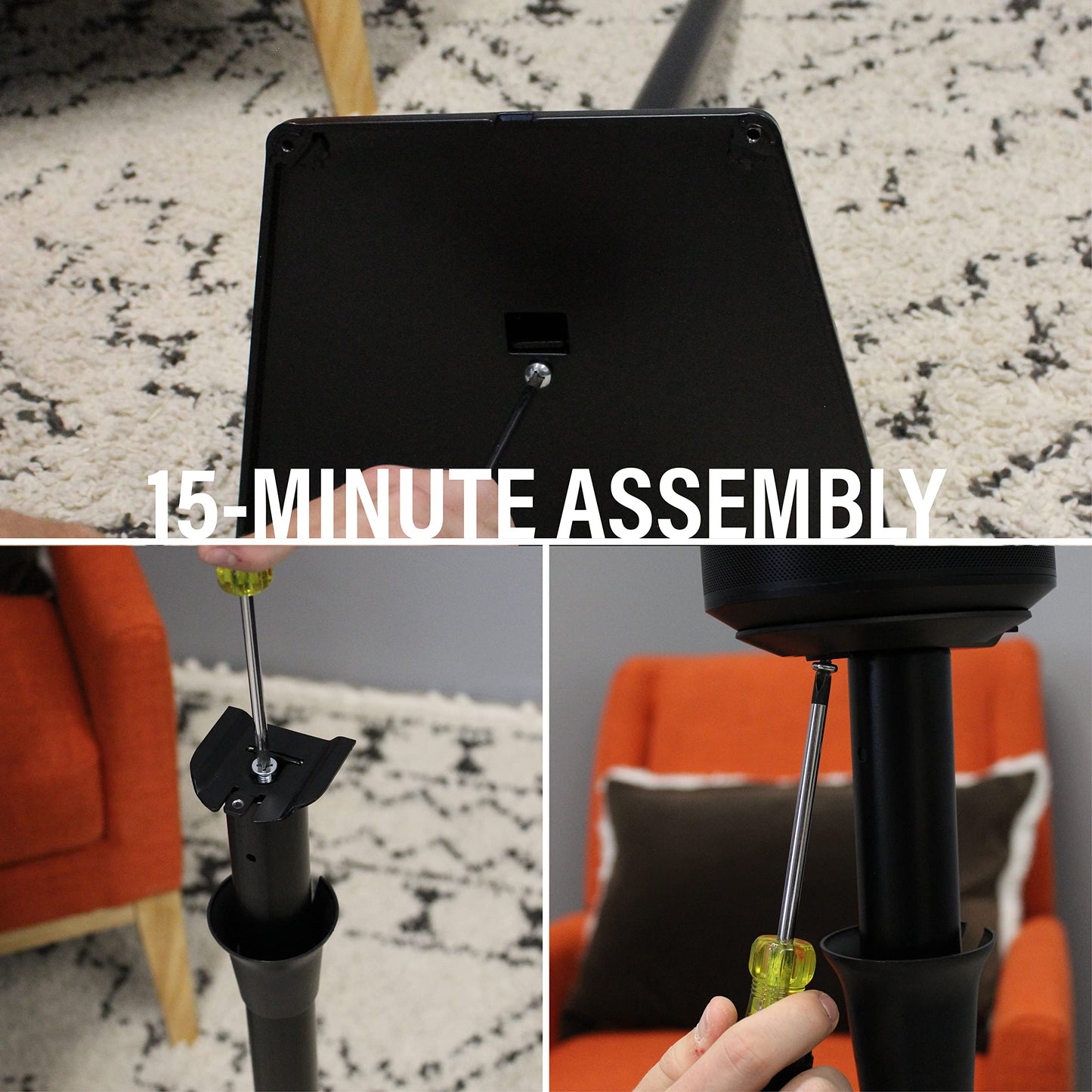 Sanus Wireless Speaker Stand for Sonos Era 100™ - Pair (Black) |, Perfect Stand Setup for Easy and Secure Mounting of New Sonos Era 100™ Speakers
