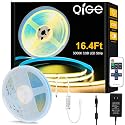 QiGe COB LED Strip Lights Warm White 3000K,16.4ft Premium High Density 24V Tape Light,2400 LEDs,350+ LM/FT, CRI 90+, IP20, Lighting for Kitchen