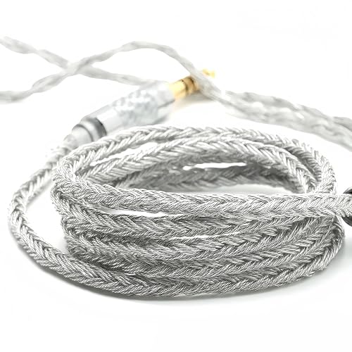 ivipQ 2 Pin IEM Cable, 24-Core Silver-Plated, 4.1ft (1.25m), 4.4mm/3.5mm to MMCX & 2-Pin for in-Ear Monitors