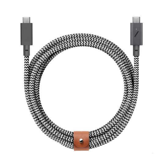 Native Union Type-C Belt Cable Pro - 240W USB-C to USB-C 8ft Ultra-Strong Charging Cable with Leather Strap Compatible with iPhone Air, 17 Pro Max