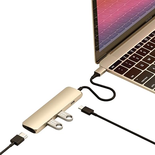 Satechi USB C Hub Multiport Adapter, USB-C Docking Station with 4K HDMI, 60W USBC PD Charging, 2 USB-A, for MacBook Air/Pro M5/M4, Dell, HP, Surface…