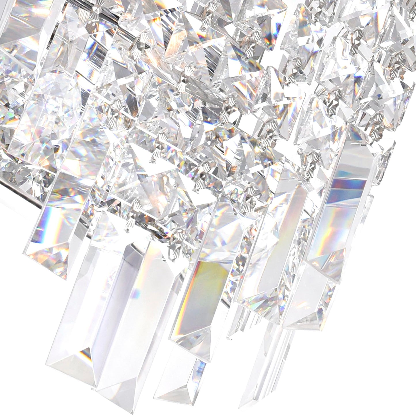 Colosseum Chrome 7" Wide Wall Light for Hallway, 4-Light Sconce with E12 Base & Faceted Crystals - LED Compatible, BACL Certified