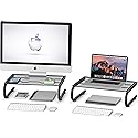 Simple Houseware Mesh Monitor Stand Riser, Black, 2 Pack