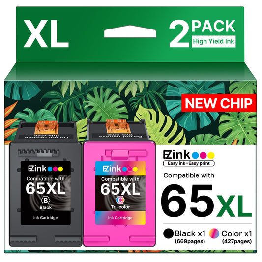 65XL 65 ink cartridges black/color combo pack Replacement for HP ink 65 65xl black and color ink cartridge work for HP Envy 5055 5000 5070 5052 5014