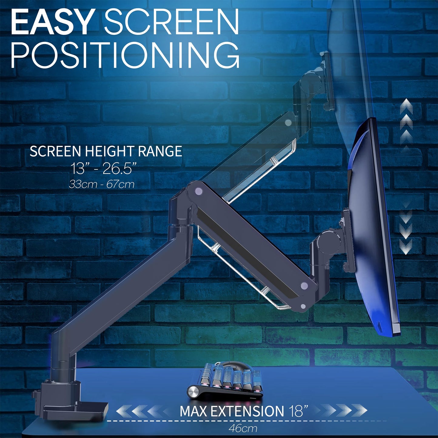 VIVO Heavy Duty Ultrawide Monitor Arm for 57 inch Screens up to 59.4 lbs, Desk Mount TV and Monitor Stand Designed for Samsung Odyssey Ark, Neo G9