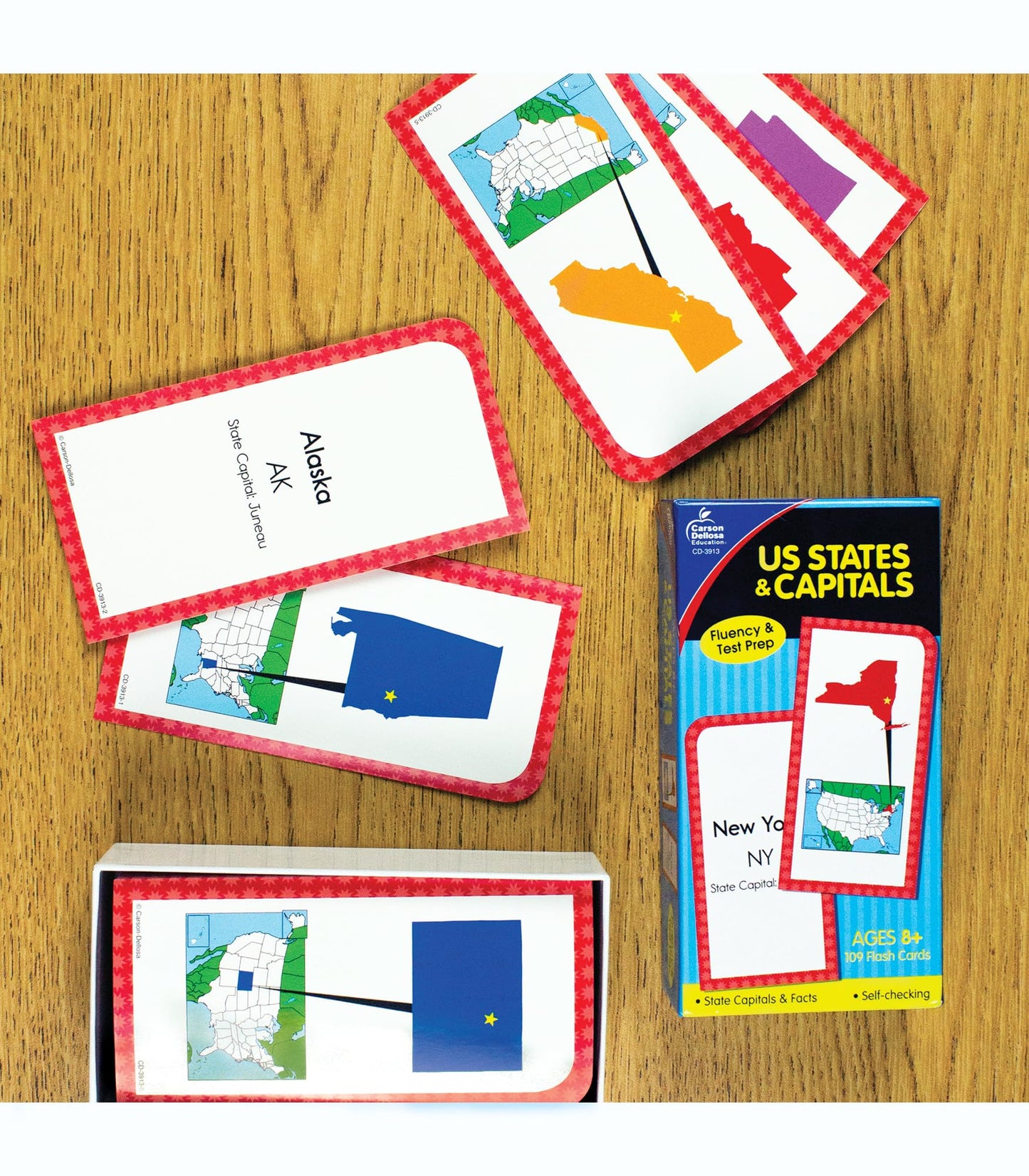 Carson Dellosa States and Capitals Flash Cards for Kids Ages 8+, Geography Flash Cards with US History, Fun Facts, Grade 3, Grade 4 and Grade 5