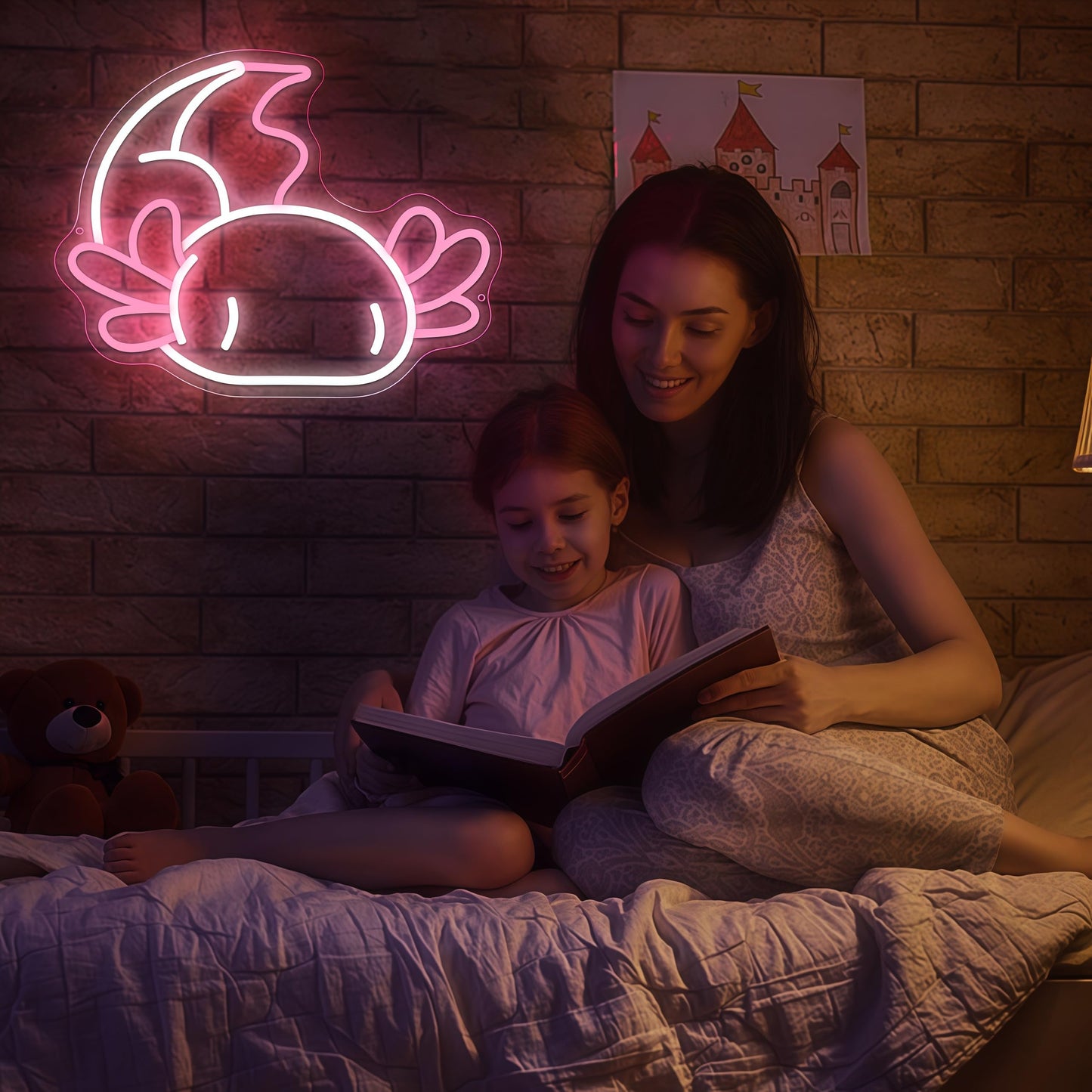Axolotl Neon Sign for Wall Decor, Axolotl Stuff, Axolotl Birthday Decoration, Cute Dimmable Neon Light, Axolotl LED Sign for Children's Room Game Room