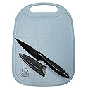 Chef Craft Select Wheat Straw Cutting Board and Knife Set, 10 inch x 7.5 inch, Blue