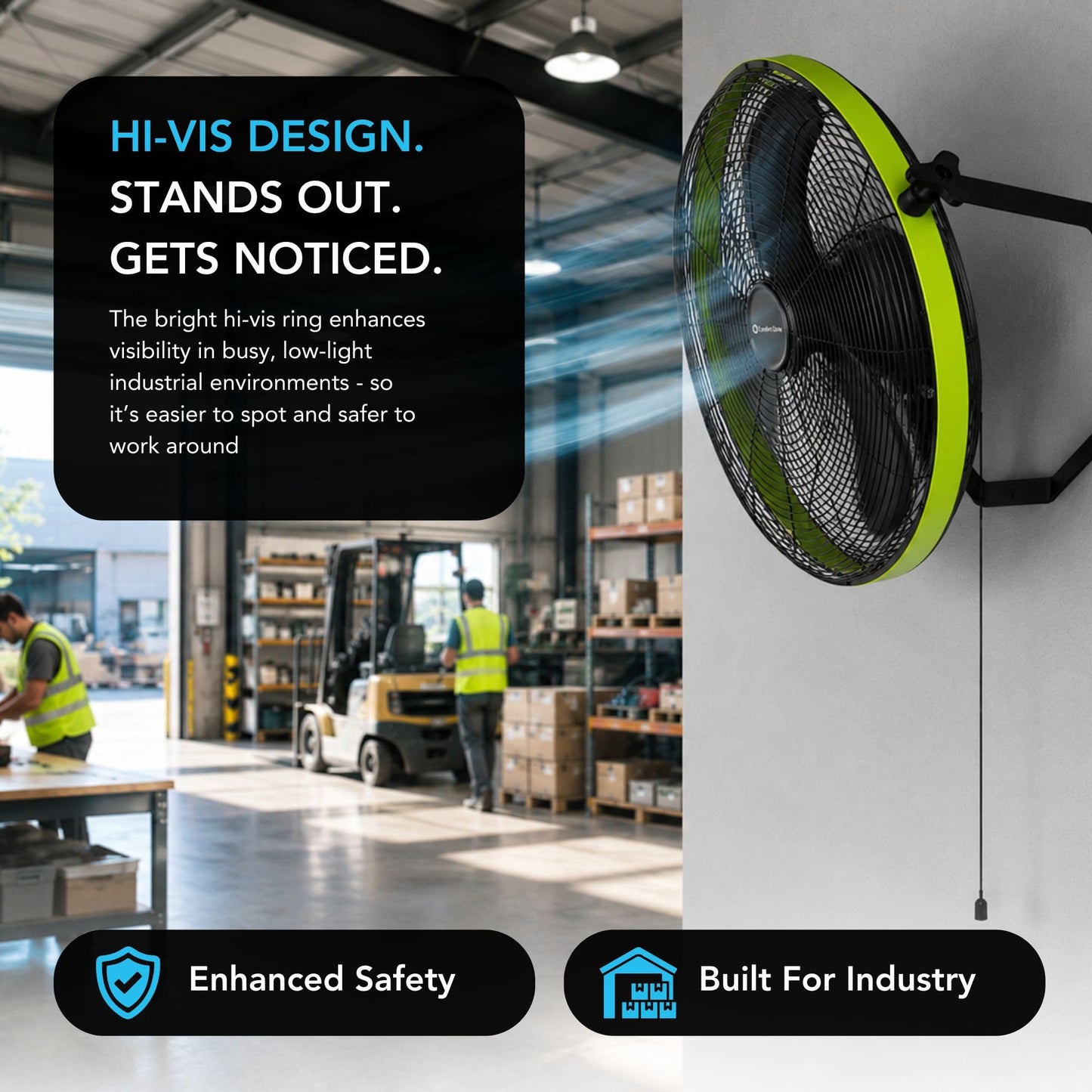 Comfort Zone 18" High-Velocity Industrial Wall Mount Fan