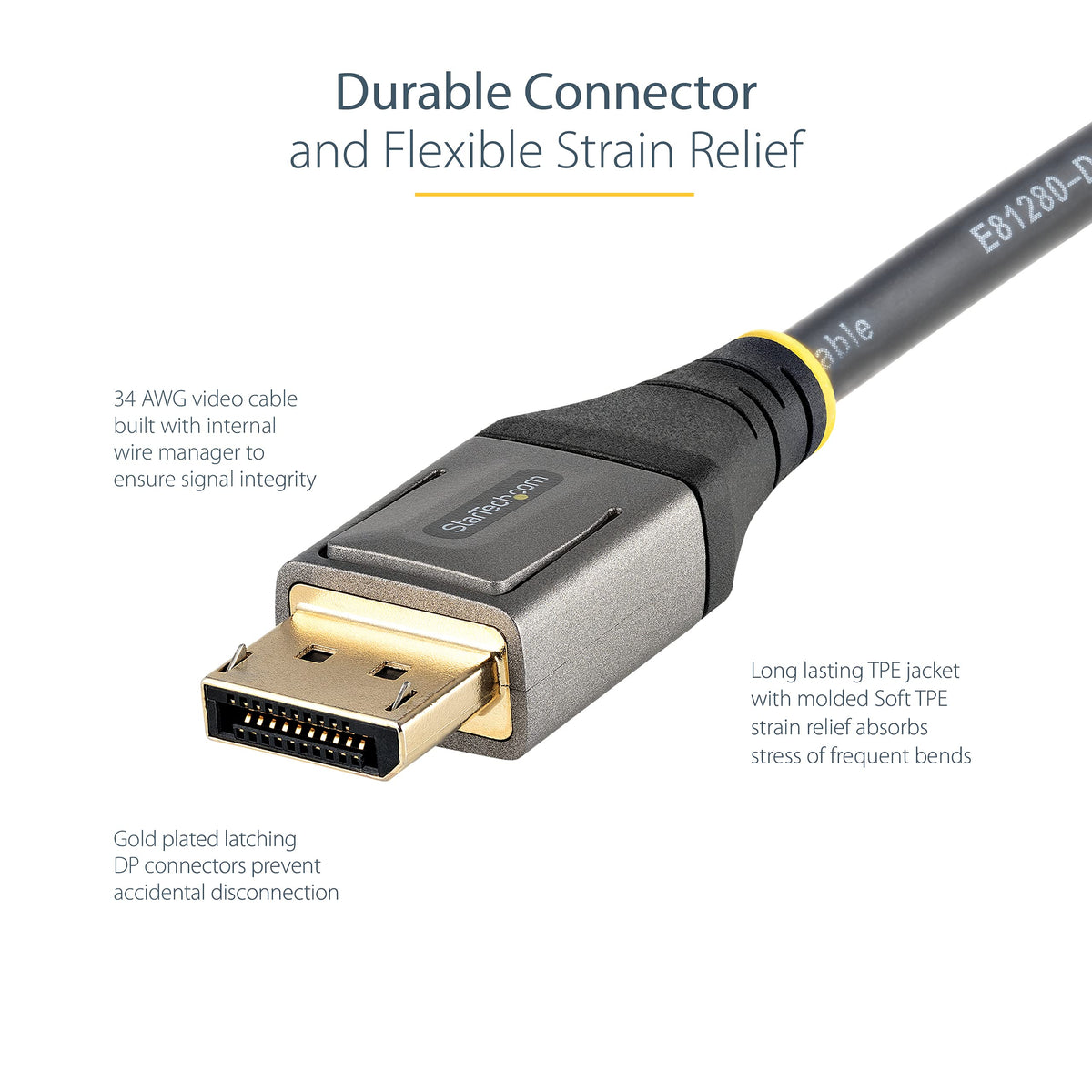 StarTech 16ft VESA Certified DisplayPort 1.4 Cable, 8K 60Hz, HDR