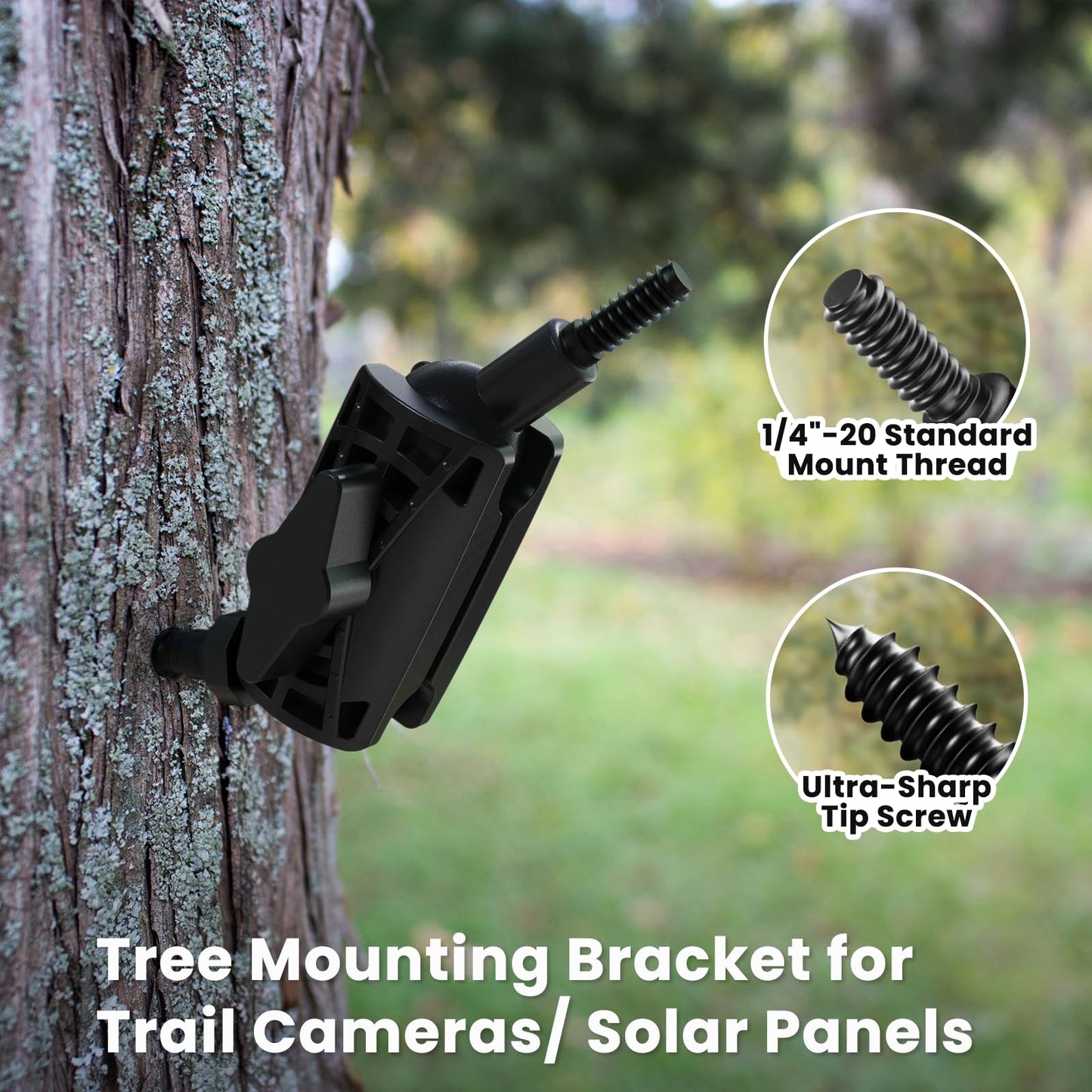 ORIPIK Adjustable Trail Camera Tree Mount: Game Camera Outdoor Mounting Bracket Holder with Double 360° Swivel Tilt Ball Joints, 1 Pack