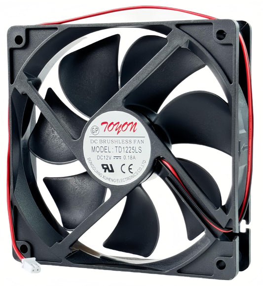 TD1225LS Cooling Fan, DC12V 0.18A 120x120x25mm 2-Wire DC BRUSHLESS Fan TD1225LS