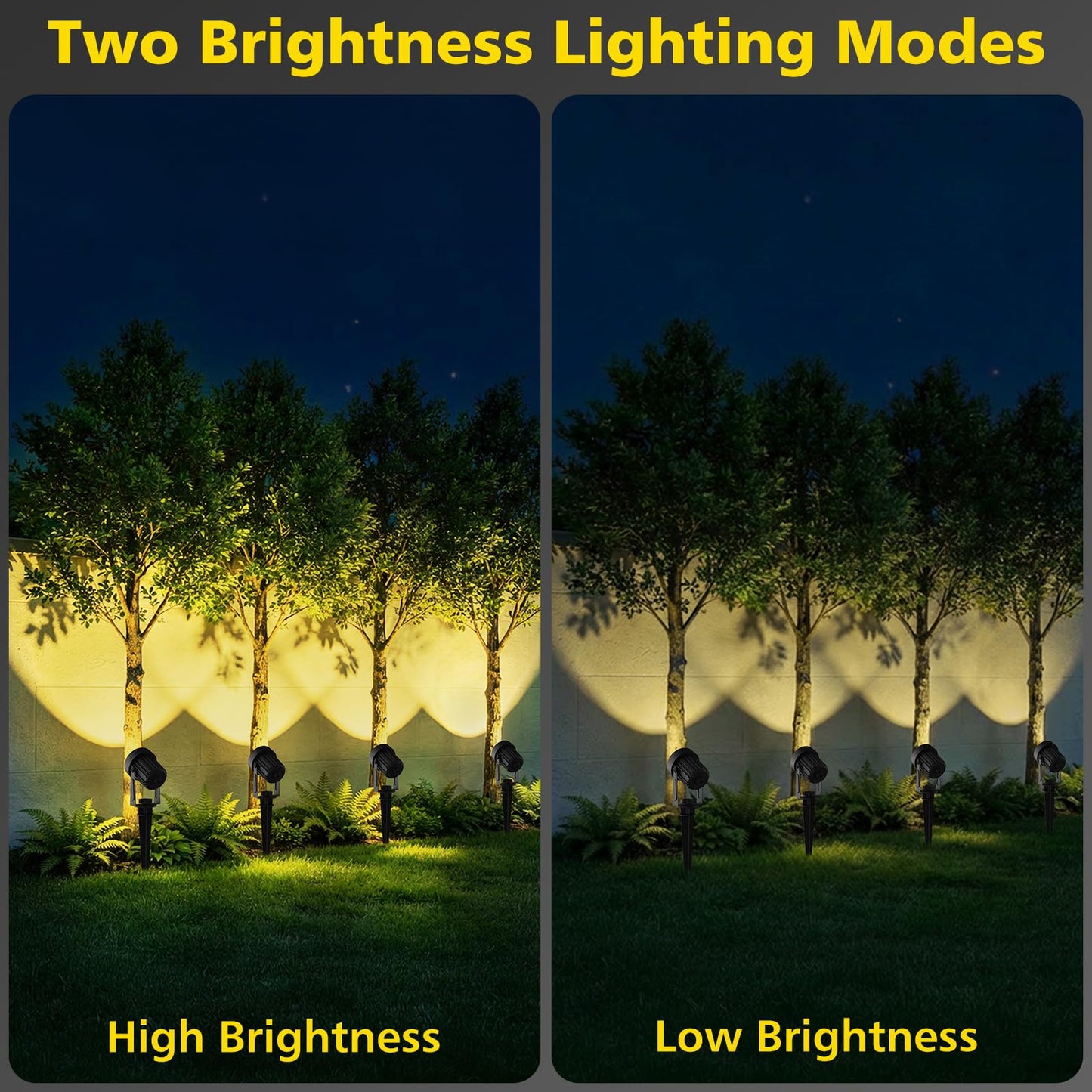 T-SUN Solar Spotlights, 4-in-1 Solar Landscape Spot Lights Outdoor Waterproof Auto ON/Off 5W Separate Solar Panel LED Lights, Solar Lights for Garden