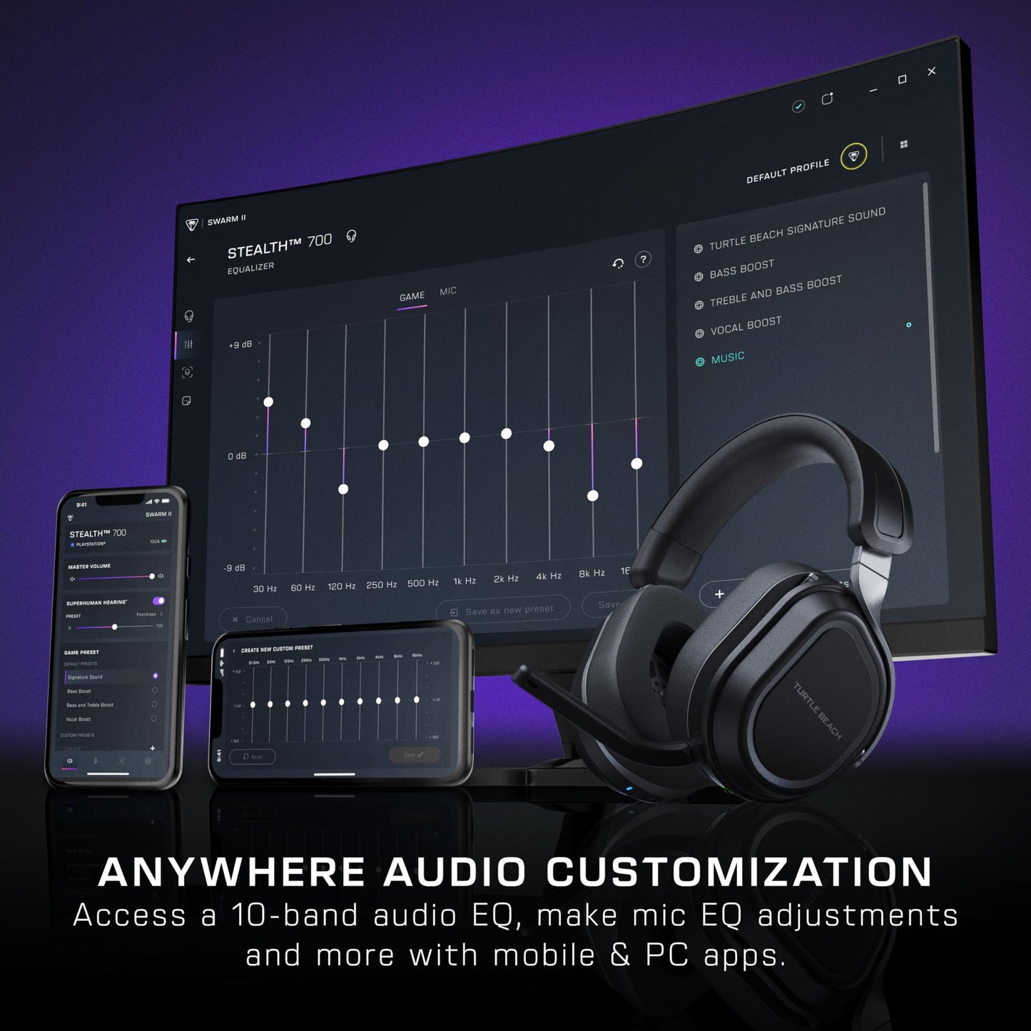 Turtle Beach Stealth 700 Wireless Multiplatform Amplified Gaming Headset for PS5, PS4, PC, Mobile - AI Noise-Cancelling Mic, Bluetooth, Rechargeable