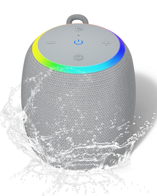 ZICOROOP Bluetooth Speaker, Portable Wireless with 15W Stereo Sound, IPX6 Waterproof, Blue Tooth 5.3, LED Light, TWS Pairing, 12H Playtime Shower
