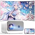 Mini Projector, 20000lm 4K Projector with WiFi Bluetooth Native 1080P, FHD 1080P HiFi Portable Outdoor Movie Projector Max 300”|ZOOM 50%|, TV