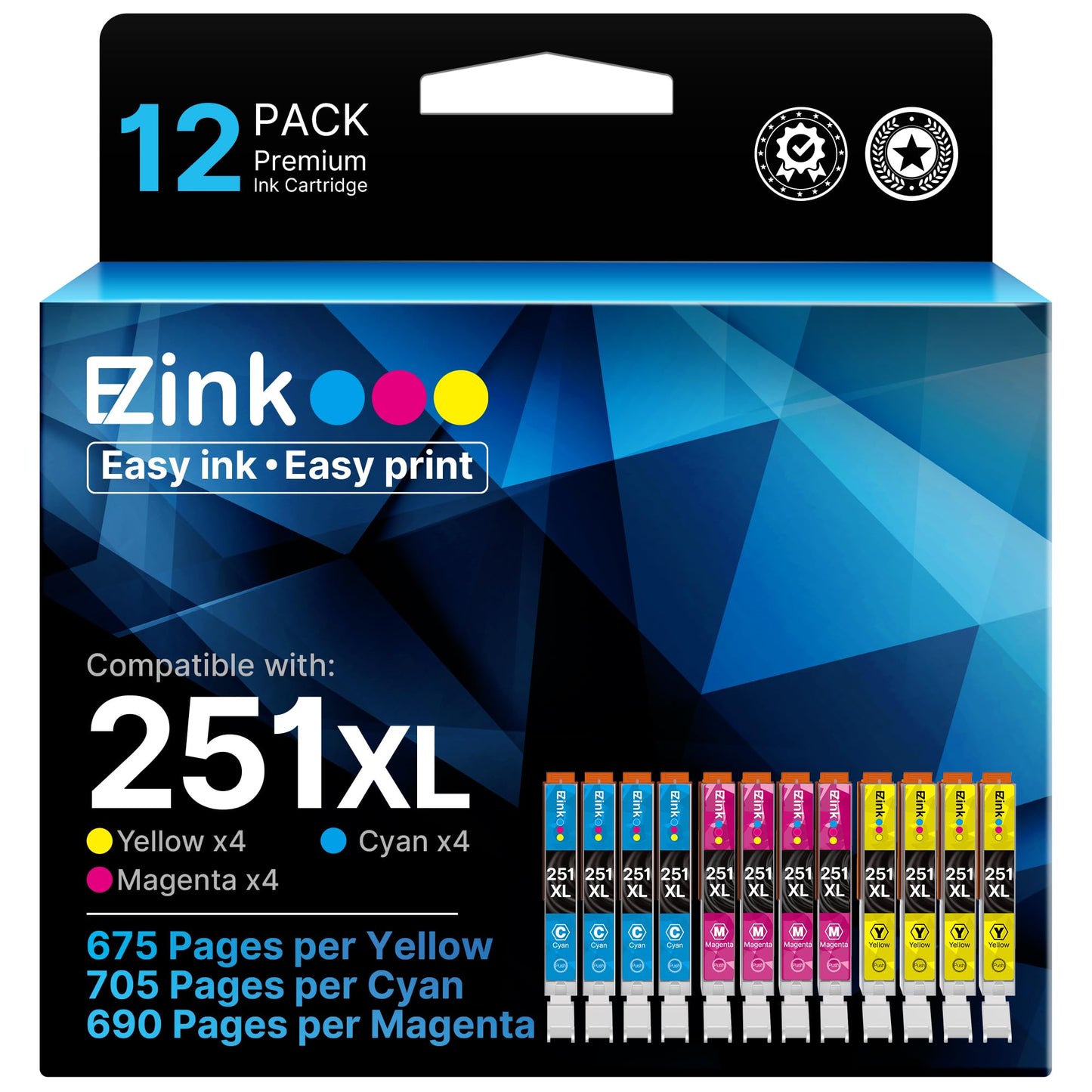 250XL 251XL Ink Cartridge for Canon PGI-250XL CLI-251XL for MX922 (4M4C4Y)