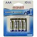Maxell 723810P Ready-to-go Long Lasting and Reliable Alkaline Battery AAA Cell 10-Pack with High Compatibility