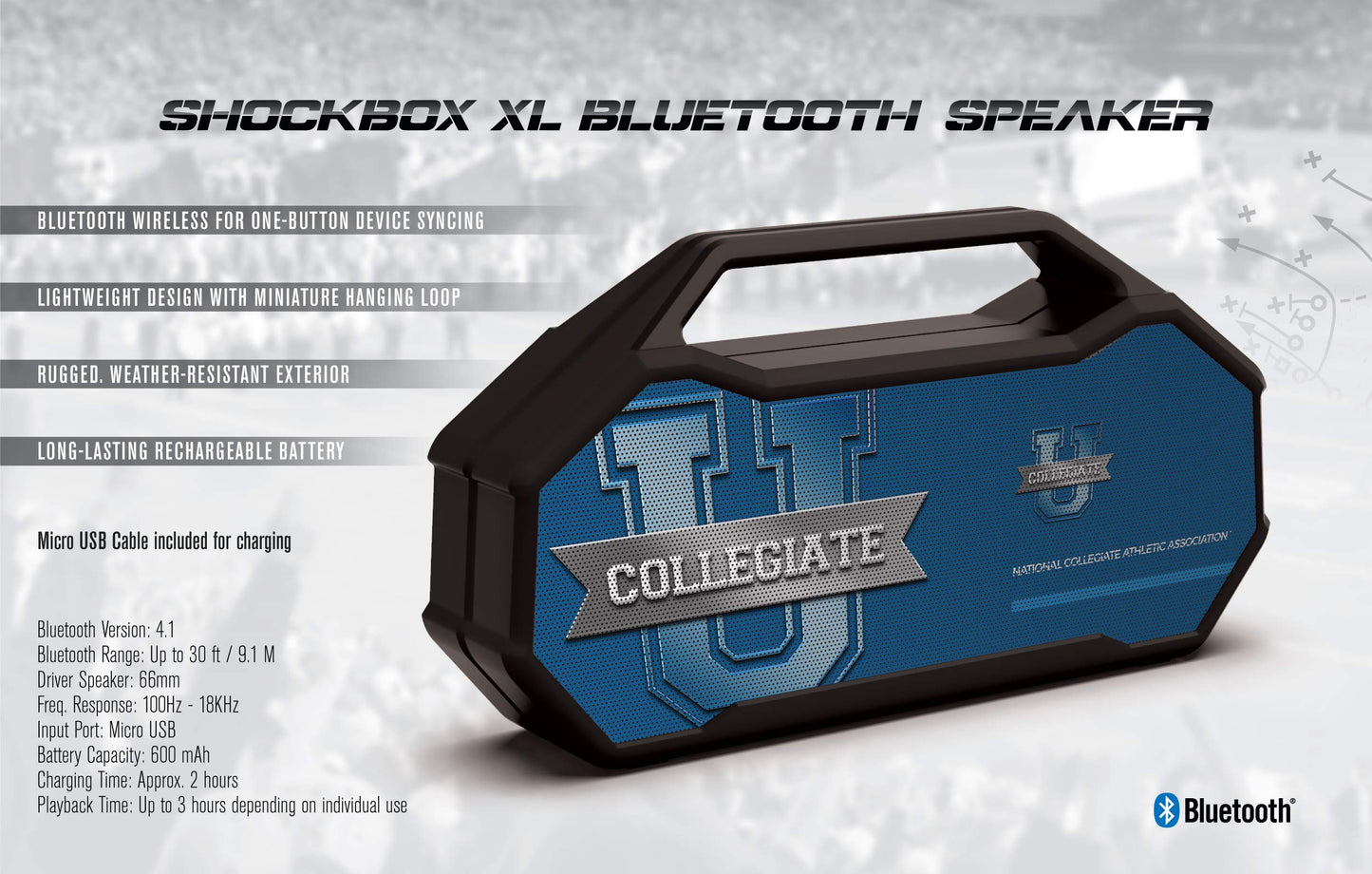 NCAA Arizona State Sun Devils XL Wireless Bluetooth Speaker, Team Color