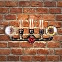 LMSOD 3 Lights Water Tube Wall Sconce, Retro Industrial Steampunk Wall Light Fixture in Antique Bronze