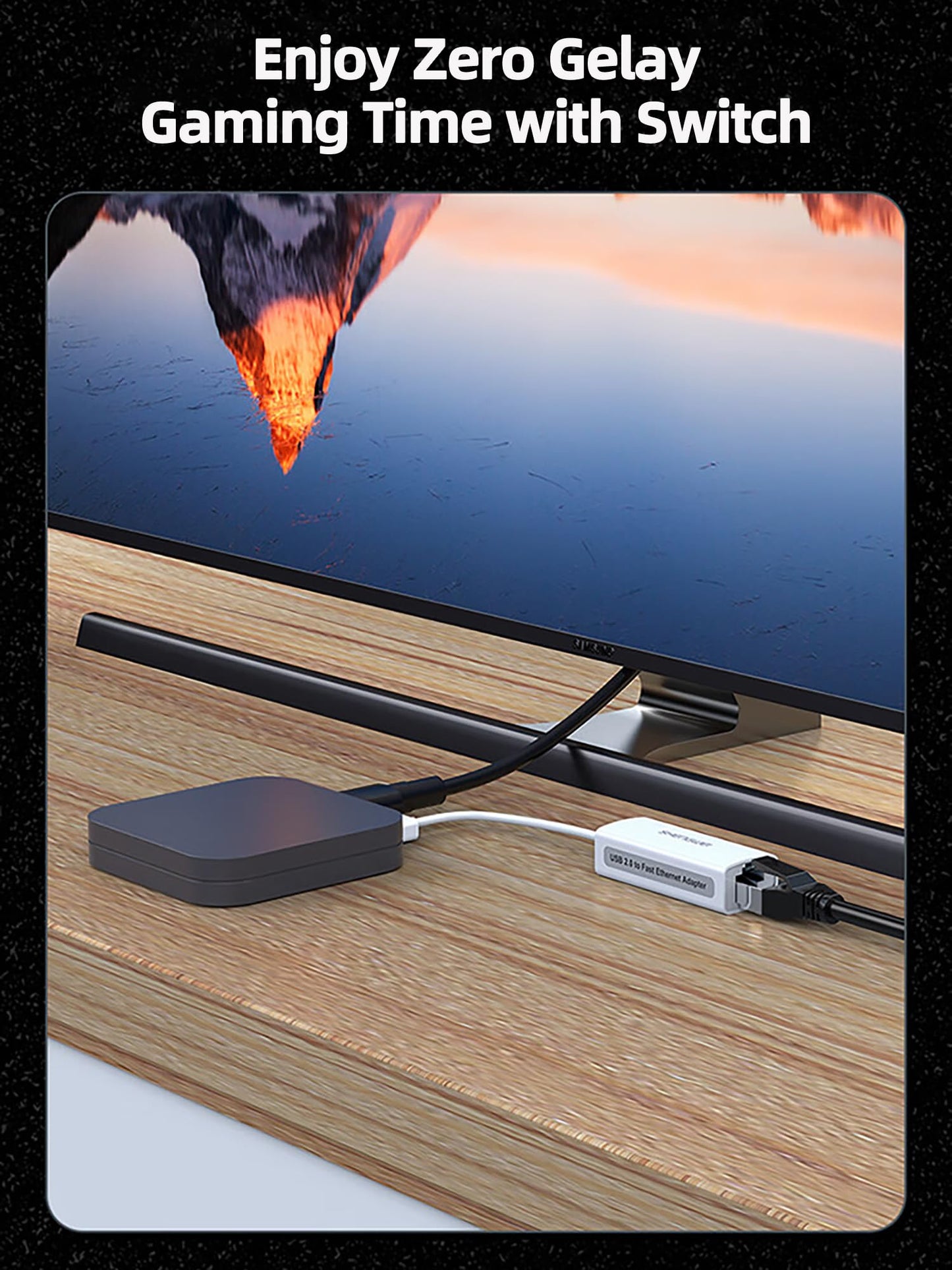 USB to Ethernet Adapter, 100Mbps High-Speed RJ45 Internet Adapter, USB2.0 to Ethernet Converter for Laptop/MacBook/Surface/PC, Plug & Play, Compact