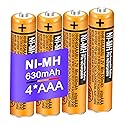 EOCIK HHR-65AAABU NI-MH AAA Rechargeable Battery for Panasonic 1.2V 630mAh AAA Batteries for Cordless Phones (630-4pcs)