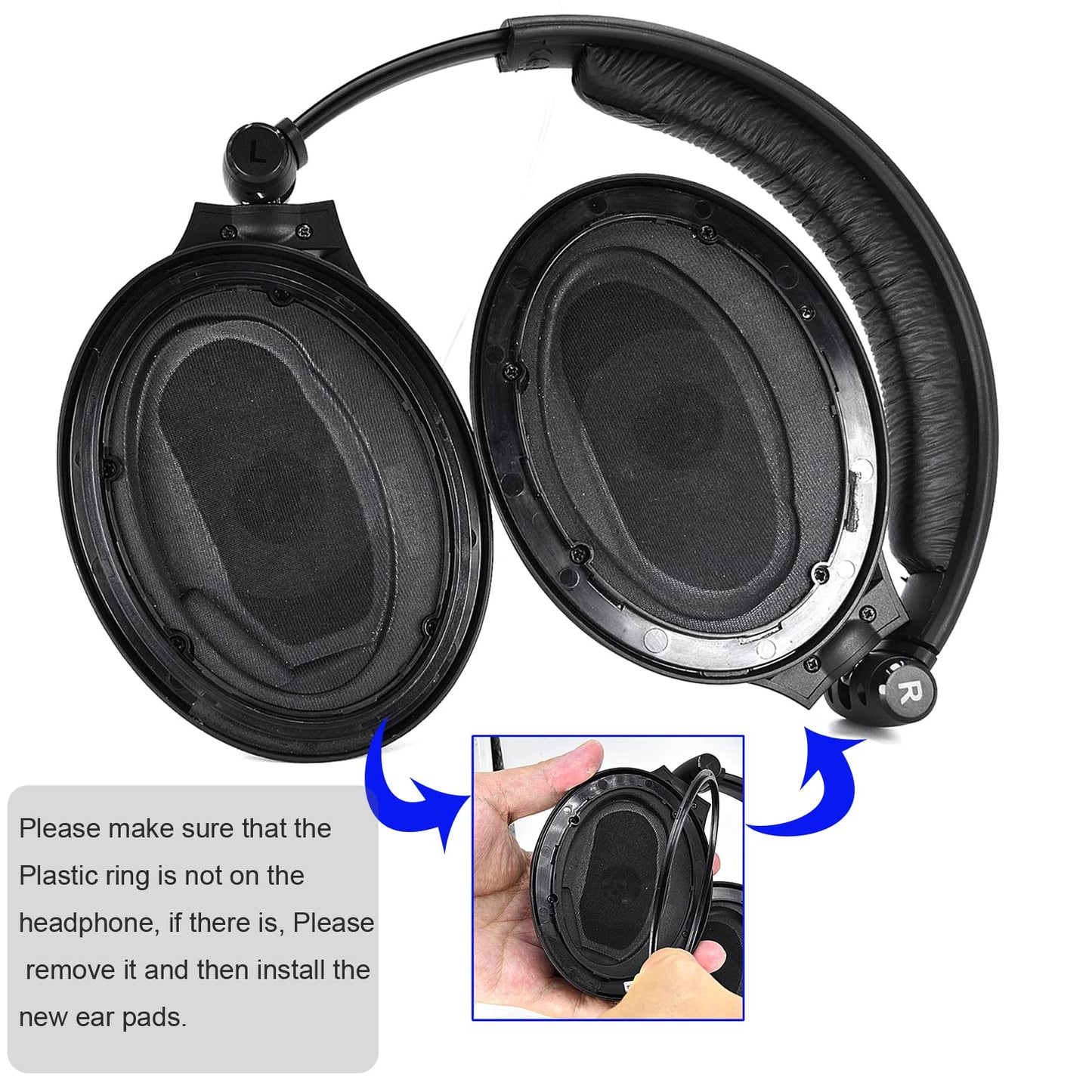 Defean Replacement Ear Pads and Headband Compatible with Sennheiser PC350 HD380 Pro Headphones Earpads/Cushion/Bumper/Cover/Cups/Foam (Protein Leather
