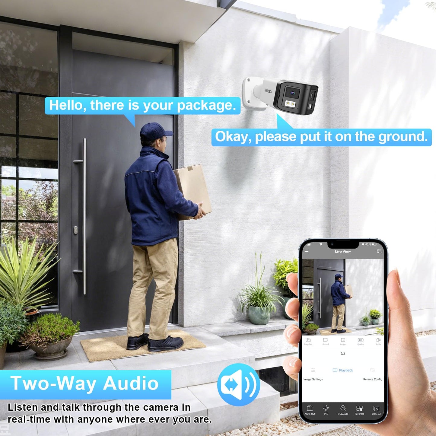 INNOSECU 8MP Dual Lens IP PoE Camera, 2X 4MP Security Bullet Surveillance Camera with 180° Angle View, Waterproof IP67, Light Color Night Vision