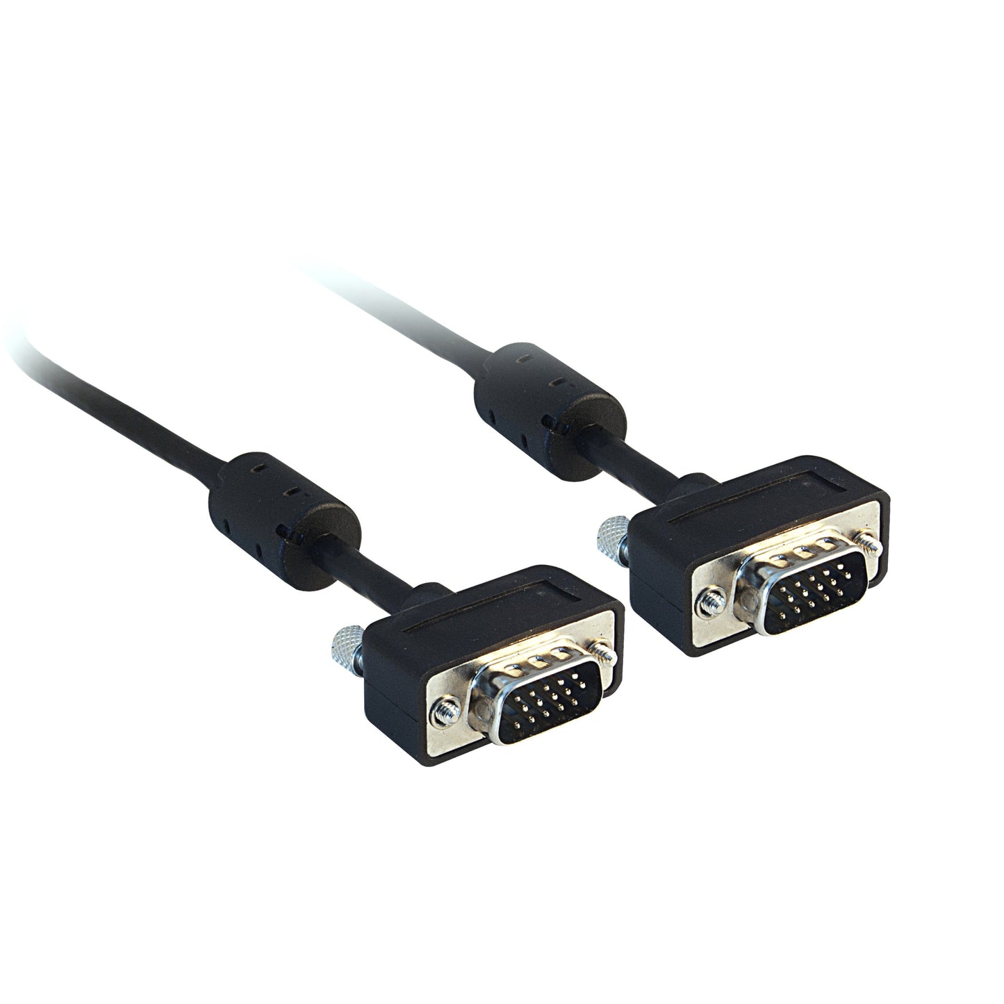 CableWholesale Slim VGA to VGA Cable SVGA HD15 Male Coaxial Computer Monitor Cable with Ferrites, Male to Male Double Shielded HD Resolution 2048P