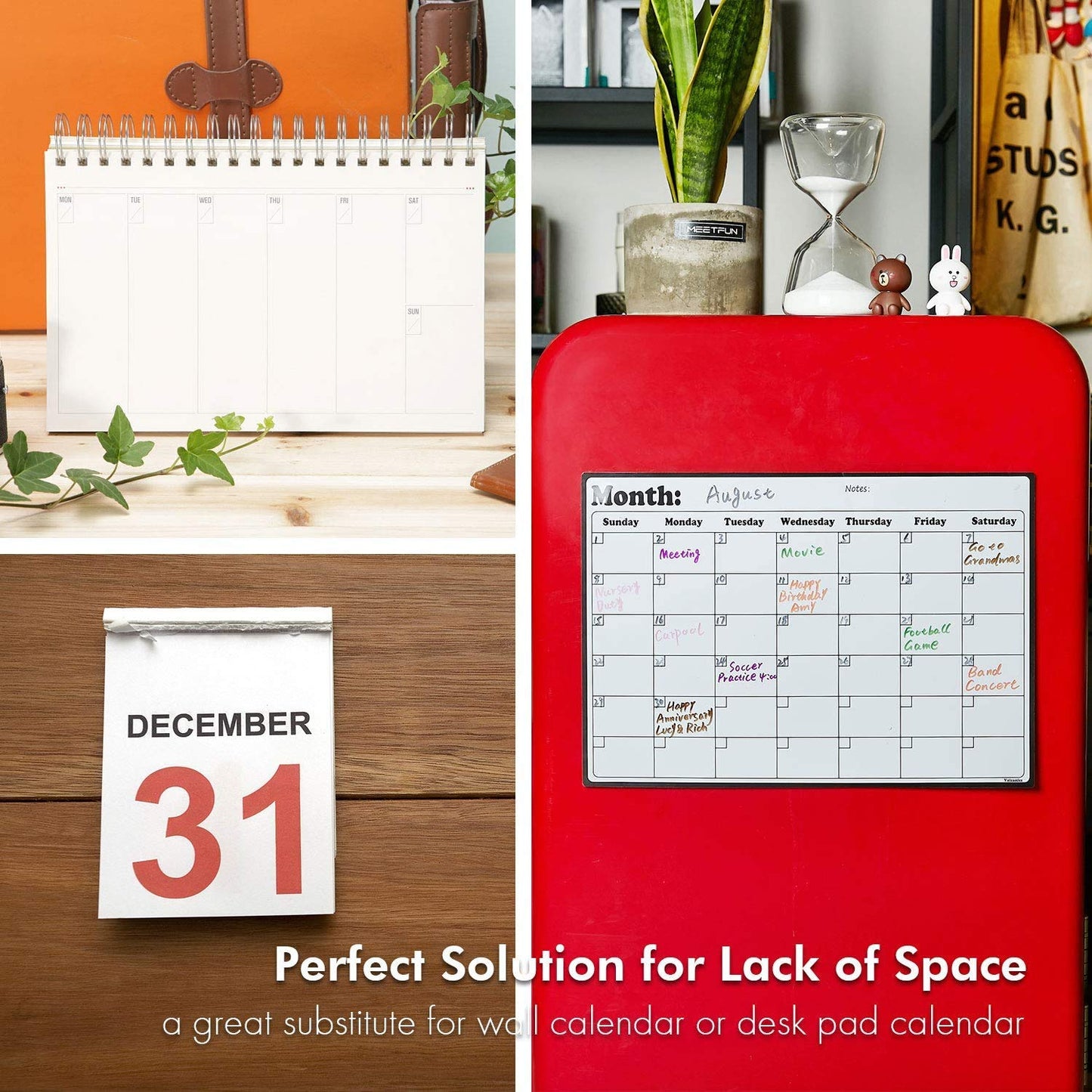 Fridge Calendar Magnetic Dry Erase Whiteboard Calendar For Refrigerator Planners 16.9 Inches X 11.8 Inches