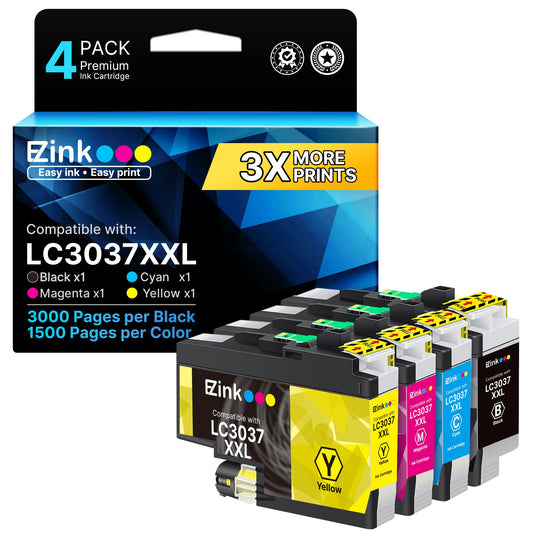 E-Z Ink LC3037 XXL Ink Cartridges for Brother LC3037 Ink Cartridges LC 3037