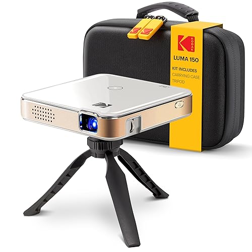 Kodak Luma 150 Wireless Mini Pico Projector Standard Kit, DLP, Supports 1080p Input, HDMI, USB & microSD, with a Built-in Rechargeable Battery