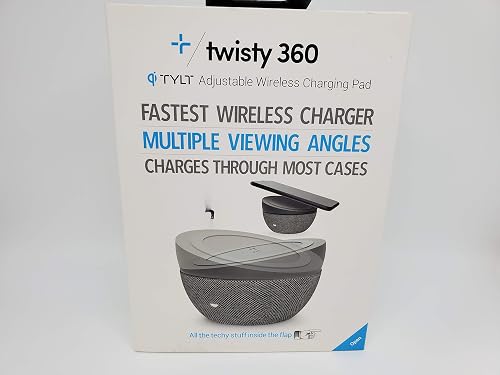 TYLT Twisty 360 Wireless Charger | Qi Charger Made for Apple iPhone, Samsung and Other QI Enabled Devices | Black WIRELSS Charger | QI Wireless