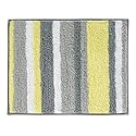 iDesign Stripz Microfiber Polyester Bath Mat, Non-Slip Shower Accent Rug for Master, Guest, and Kids' Bathroom, Entryway, 21" x 17", Gray and Yellow