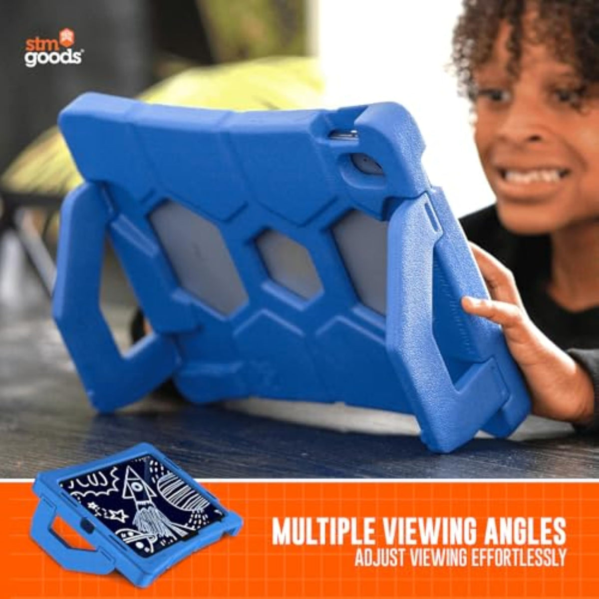 STM Goods Duxling iPad (A16/10th Gen) Case for Kids - Ultra-Protective, Two-Handle Design Allows for Easy Carry and Functions as a Multi-Angle Stand