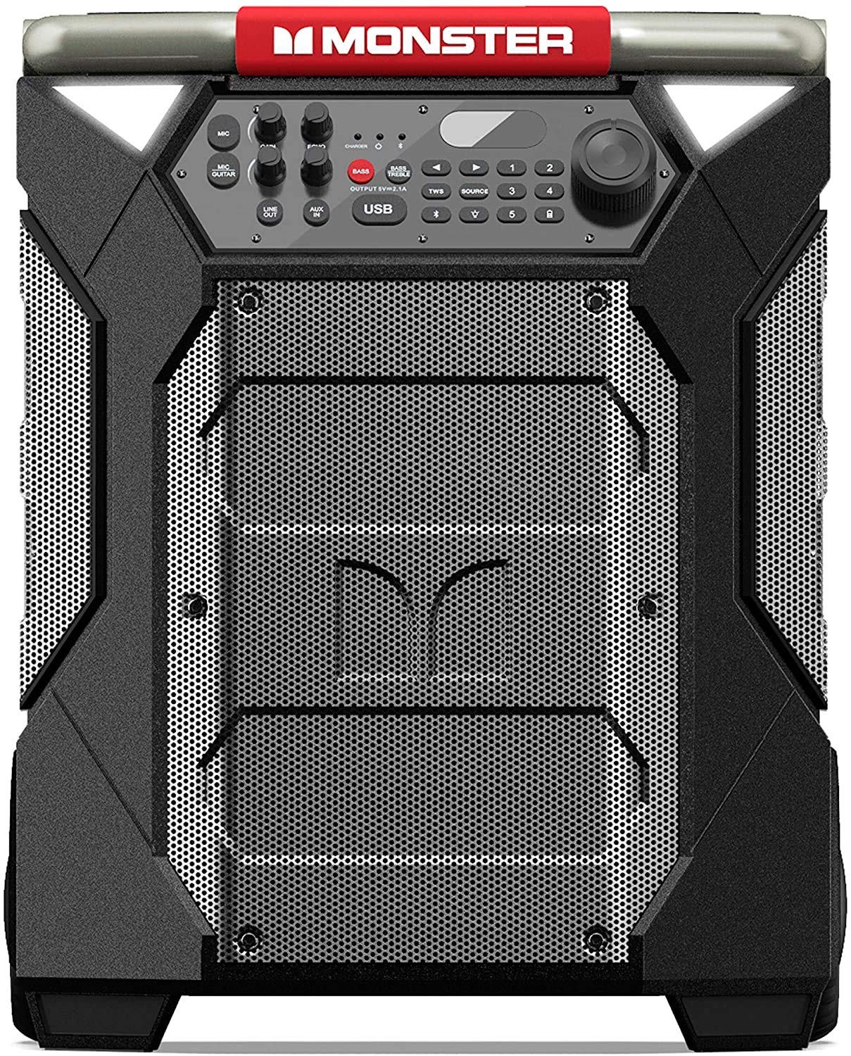 Monster Rockin' Roller 270 Portable Indoor/Outdoor Wireless Speaker, 200 Watts, Up to 100 Hours Playtime, IPX4 Water Resistant, Qi Charger, Connect