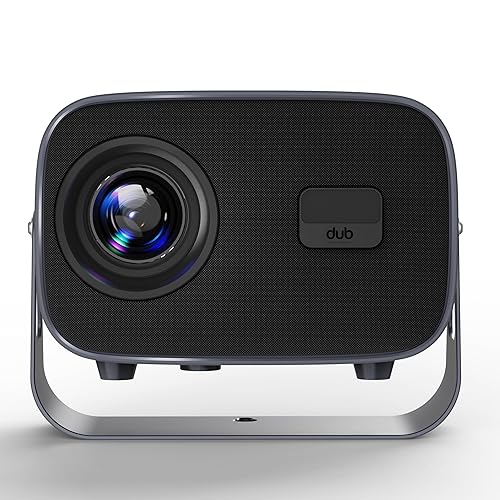 DUB Projector with Free TV App | Android 14 | FullHD | Built-in Speaker | WiFi & Bluetooth | Auto Focus | 2GB RAM | HDMI & USB | Remote + Case + Dust