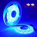 TOPAI 12V COB LED Strip Light Blue Waterproof IP65 16.4ft/5M 480LEDs/M Dotless High Density Self Adhesive Cuttable Flexibl LED Tape Light for Cabinet
