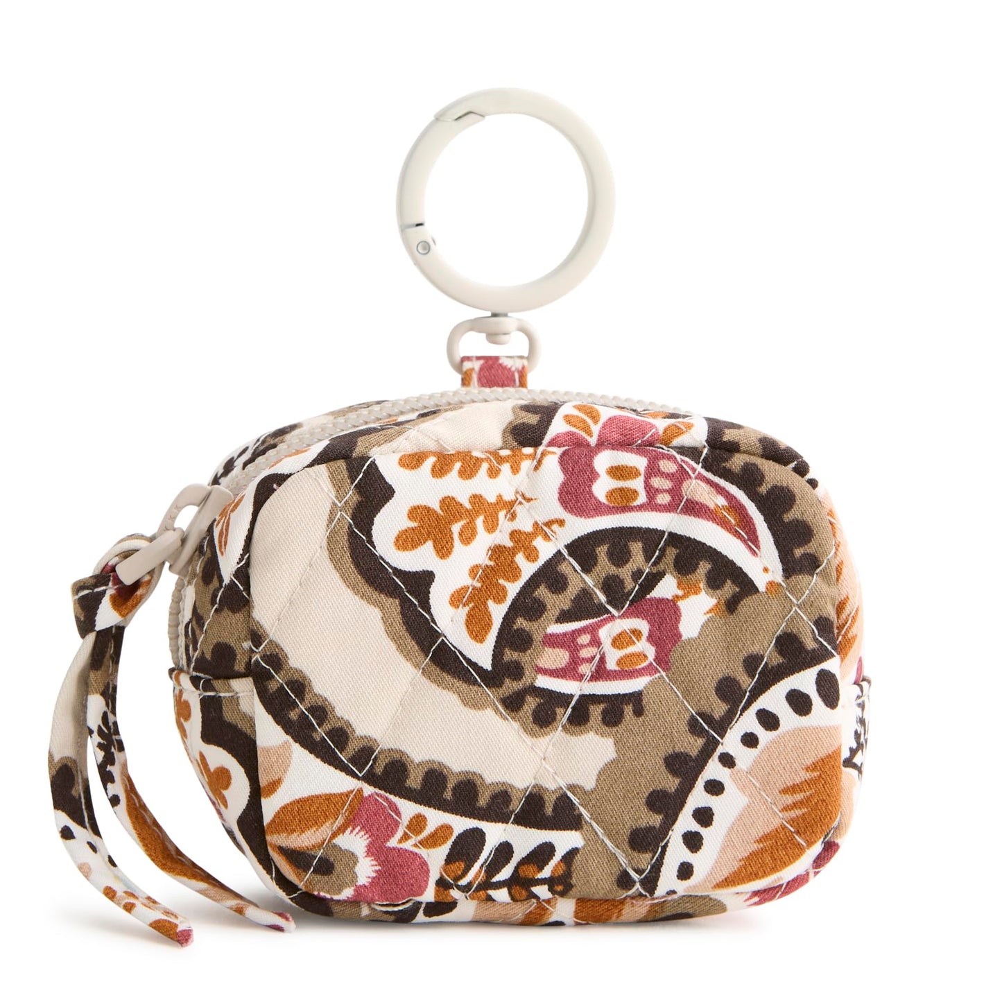 Premium Cotton Zip Earbud Bag Charm, Blooming Paisley, One Size
