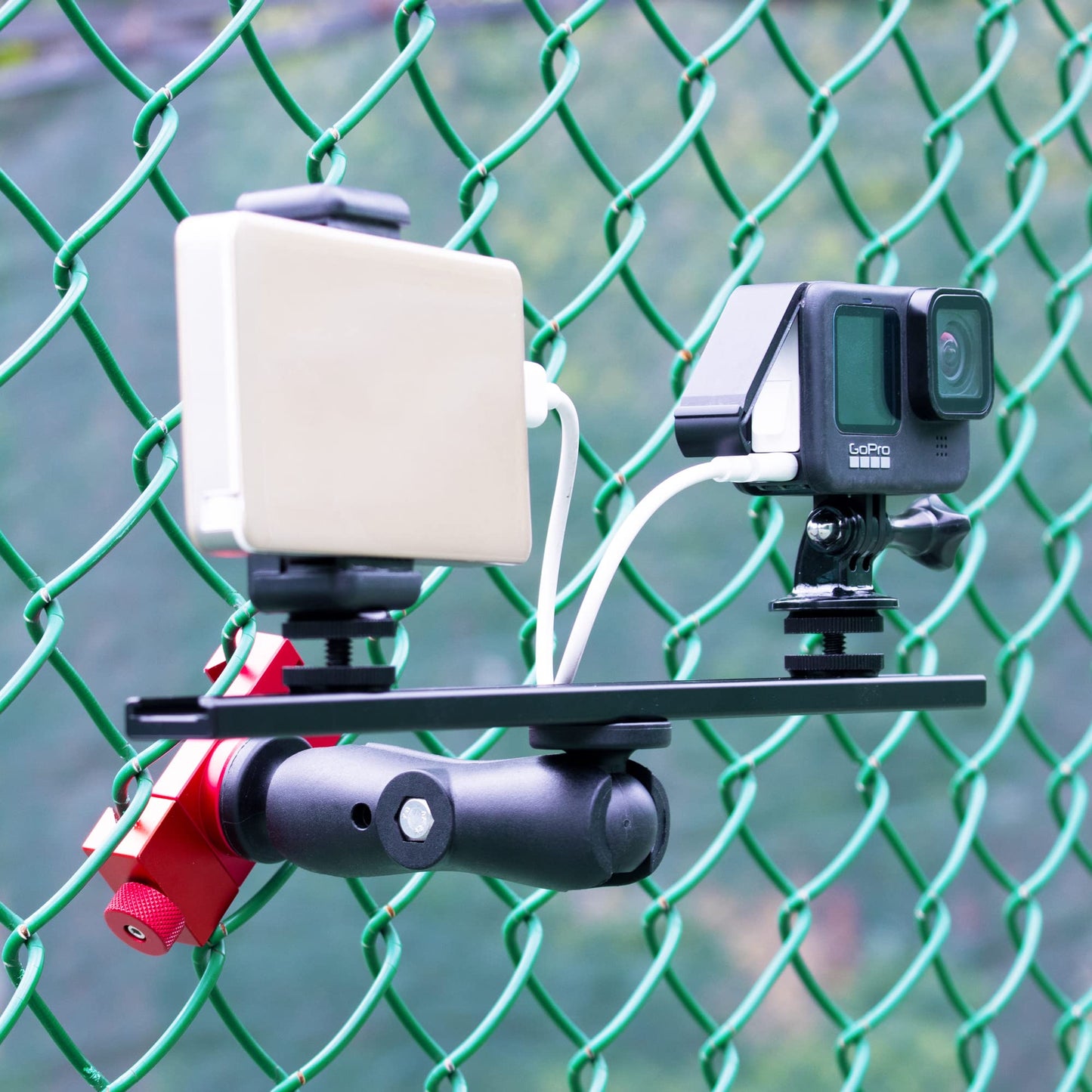 Smartphone Fence Mount - Tennis Camera Fence Mount, Phone Camera Holder for Gopro,insta360 X5,Cell Phone, Mevo Start for Tennis & Pickleball