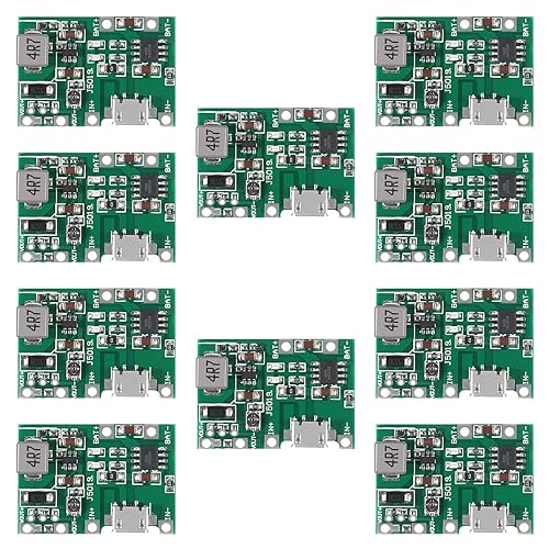 D-FLIFE 10pcs 18650 18650 Lithium Li-ion Battery Charger Module 2A USB TP4056 Adjustable Boost Module DC-DC 3.7V to 5V 9V 12V Step Up Boost Module…