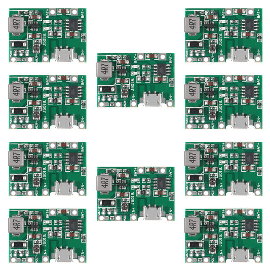 D-FLIFE 10pcs 18650 18650 Lithium Li-ion Battery Charger Module 2A USB TP4056 Adjustable Boost Module DC-DC 3.7V to 5V 9V 12V Step Up Boost Module…