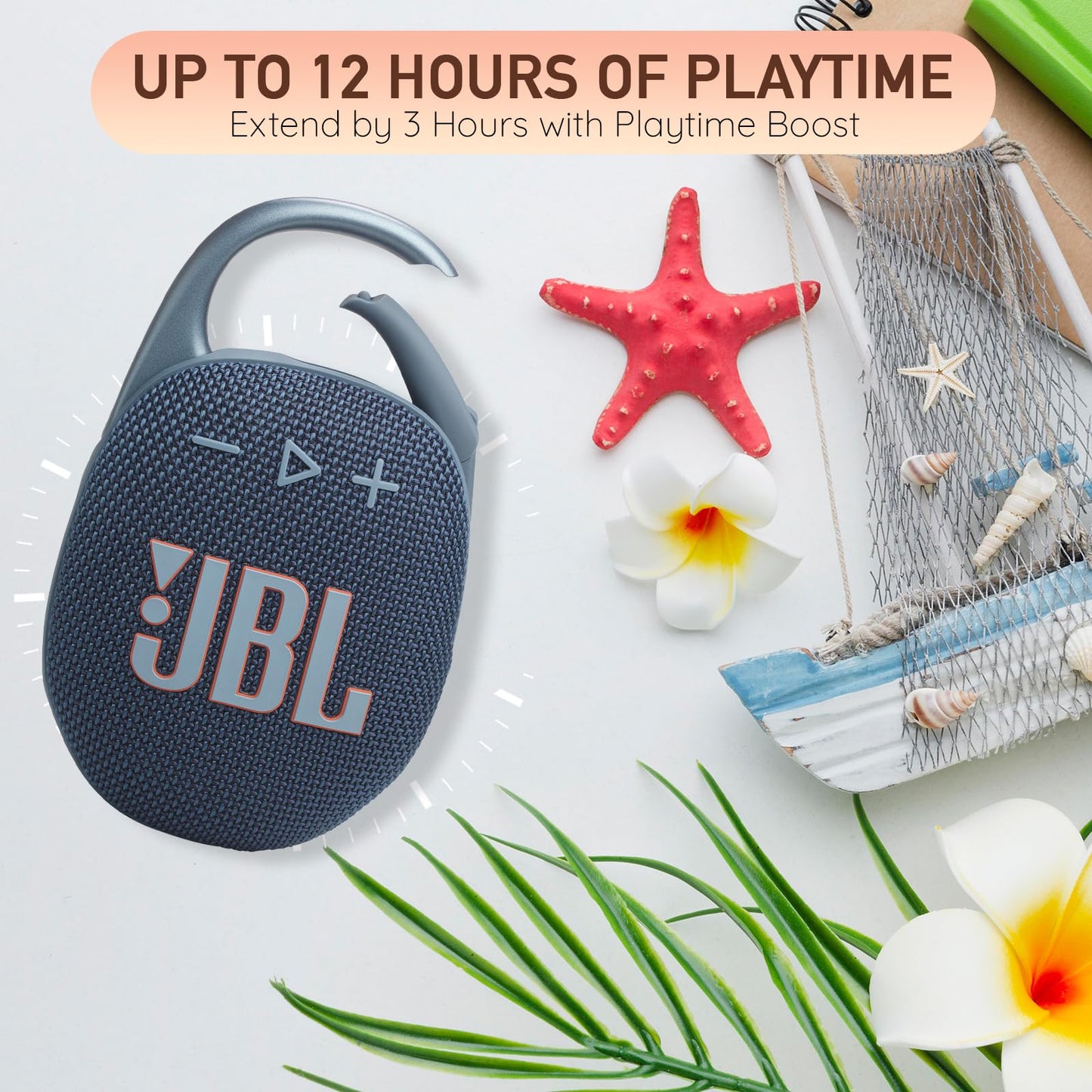 JBL Clip 5 Portable Bluetooth Speaker, IP67 Waterproof & Dustproof, Long-Lasting Battery - Squad - Boomph's Comprehensive Ultimate Performance Cloth