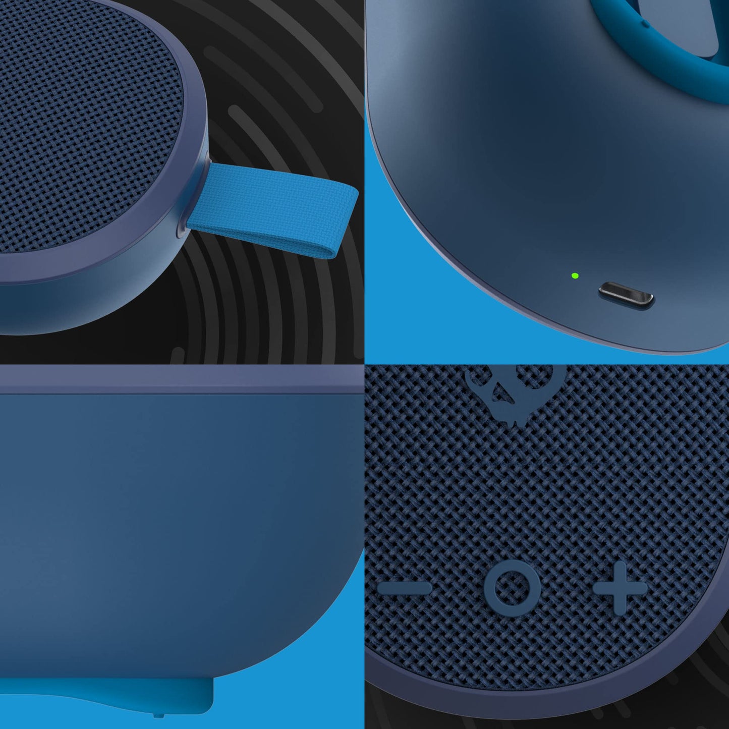 Skullcandy Ounce Wireless Bluetooth Speaker - IPX7 Waterproof Mini Portable Speaker with 16 Hour Battery, Downward Firing Passive Radiator,